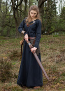 Middeleeuwse jurk Afra, donkerblauw
