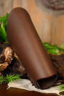 Brazalera de cuero, protector de antebrazo, 16 cm, marrón