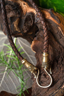 Viking ketting Oseberg, bruin, leer