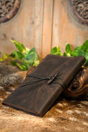 Notitieboek met leren hoes, bruin, L