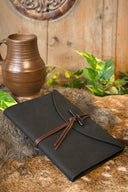 Notizbuch mit Lederhülle, schwarz, Größe L