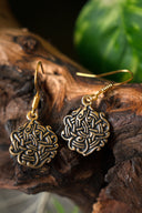 Earrings Viking knot, bronze