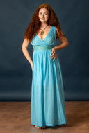 Robe de déesse Pénélope, turquoise