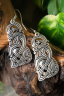 Viking dragon earrings, silvered bronze