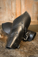 Alistair leren bracers deluxe, onderarmbeschermers, zwart