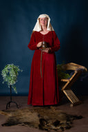 Sammet cotehardie Christina, röd