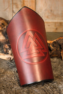 Leder Armschienen Valknut, rot