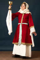 Overtuniek (dalmatica / guarnacca) Matilde, katoen-linnenmix, rood