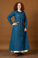 Viking jurk Helga, linnen, blauw