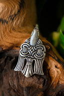 Ciondolo con corvo vichingo del X secolo, bronzo argentato