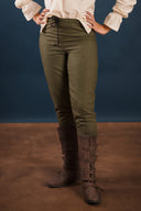 Ladies trousers Skjoldehamm, olive green, wool mix