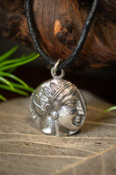 Greek coin pendant Athena, pewter