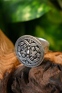 Birka Wikinger Ring im Borrestil, versilberte Bronze
