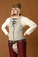 14th-15th century pourpoint, linen, natural
