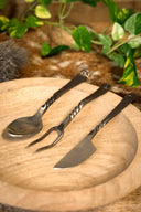 Juego de cubiertos Landsknecht con funda, acero inoxidable