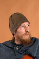 Wikińska czapka Birka, 100% wełna, brązowa