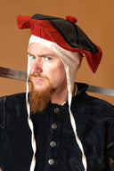 Landsknecht baret Daniel, rood-zwart