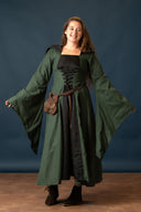 Robe médiévale Ophelia, vert-noir
