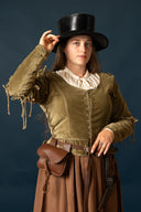 Dames doublet Griselda, fluweel, groen
