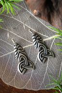Viking earrings Borre style, silvered bronze