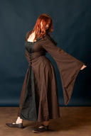 Vestido medieval Ophelia, marrón-negro