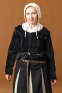 Moterys doublet Griselda, aksomas, juodas