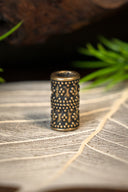 Perla da barba vichinga cilindrica con granulazione, bronzo