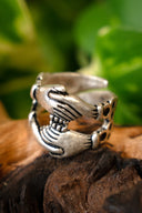 Medieval engagement ring, silvered bronze