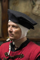 Kvadrātveida landsknecht cepure Friedrich, melna