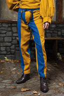 Calça Landsknecht Friedrich, amarelo-azul