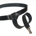 Ceinture Alamans avec languette de ceinture, 4 cm, noir cuir, plaqué argent laiton