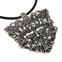 Grüner Mann Anhänger, mittelalterlich, versilberte Bronze
