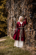 Viking kaftan Skadi, wolmix, rood