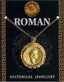 Romeinse munthanger Caesar, verguld tin