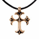 Kruisvaarderskruis-hanger (tatzenkruis), middeleeuws, verzilverd brons