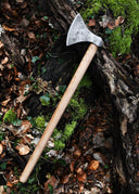 Hacha vikinga de acero forjada a mano, tipo M, semi-afilada