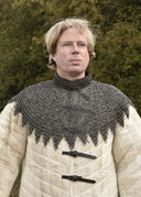 Płaszcz biskupi z kolczym kapturem, nitowany, okrągłe pierścienie, 8 mm