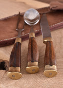 Holz Besteckset mit Hülle, Edelstahl