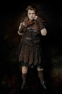 Falda de gambesón de cuero Tenebra, marrón