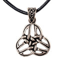 Pendentif triquetra celtique, bronze argenté