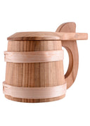 Wooden tankard with lid