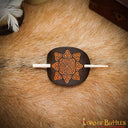 Haarspeld met Keltische knopen, leer