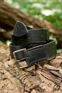 Läderbälte Aruthia, svart, 160 cm