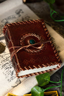 Leather book with stone
