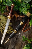 Sgian achlais with knife and fork, semi-sharp