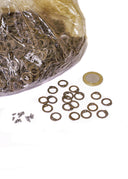 1 kg di anelli piatti in maglia con rivetti rotondi, 8 mm