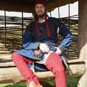 Chausses medievales con cordones, rojas