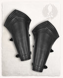 Torson leren bracers met runen, onderarmbeschermers, zwart