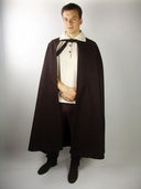 Mantello medievale Robin, grigio, misto lana