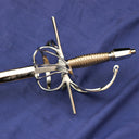 Rapier nahkavyöllä, karaistu, tylppä (battle-ready)